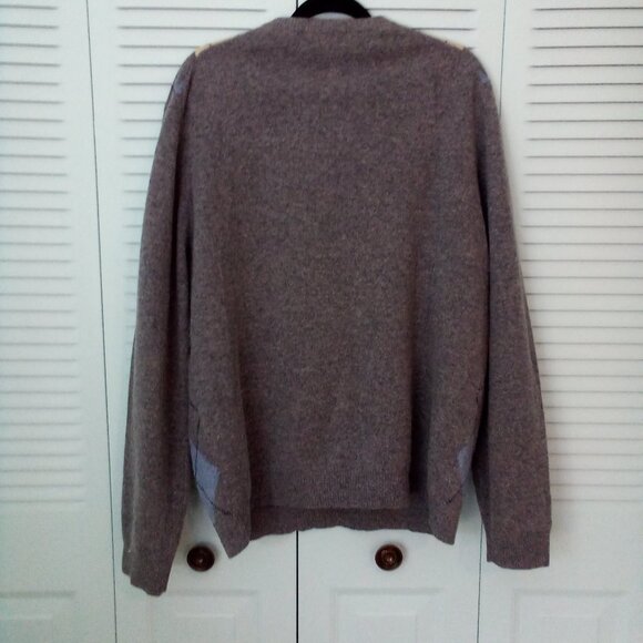 "346" BROOKS BROTHERS XL GREY SCOTTISH 100% LAMBSWOOL ARGILE V-NECK LONG SLEEVES - Picture 5 of 6